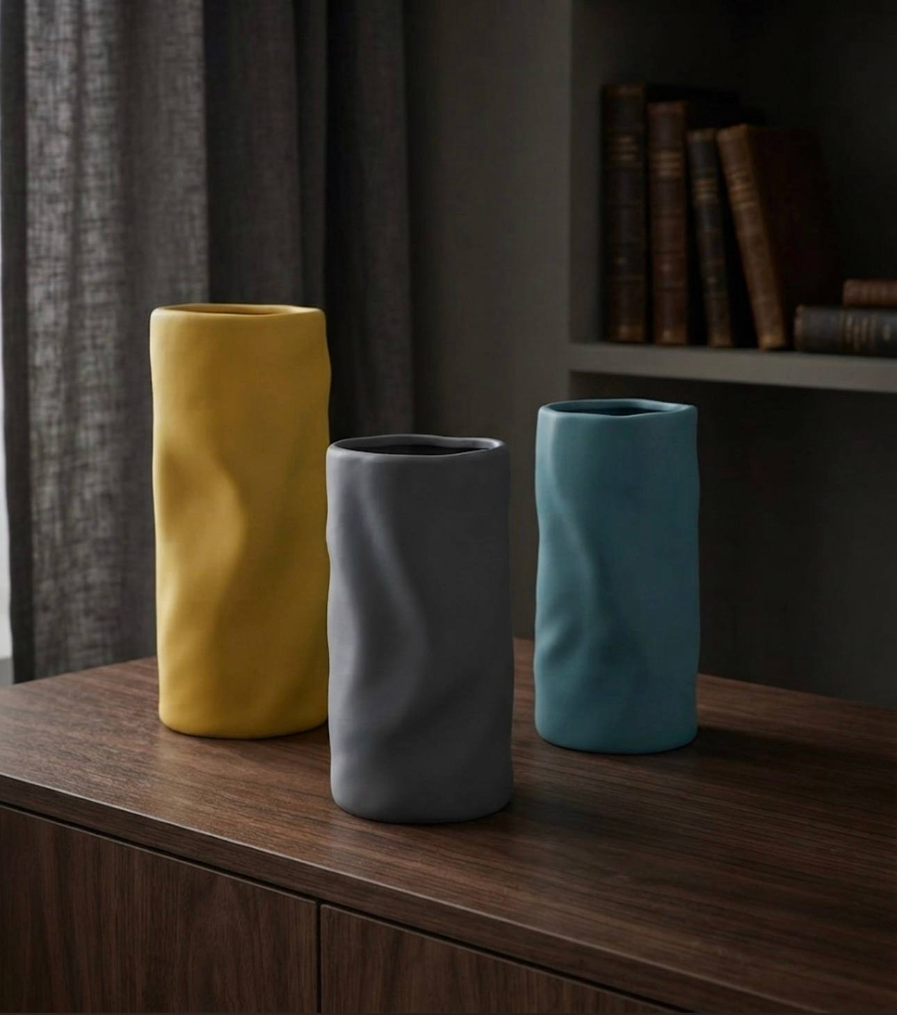 Ensemble de 3 vases décoratifs design en céramique